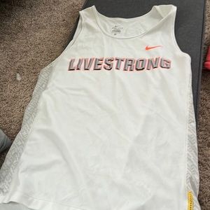 White Nike dri-fit “livestrong” men’s tank.